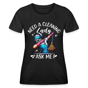 Femme de ménage - T-shirt sport Femme - noir - Devant - AI Model Female 172 light (172cm)