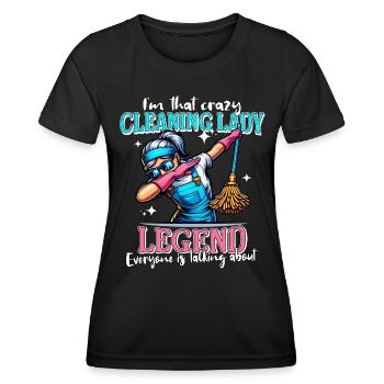 Femme de ménage Legend Femme de ménage - T-shirt sport Femme - noir - Devant - AI Model Female 172 light (172cm)