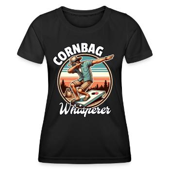 Cornhole Sac de maïs - T-shirt sport Femme - noir - Devant - AI Model Female 172 light (172cm)