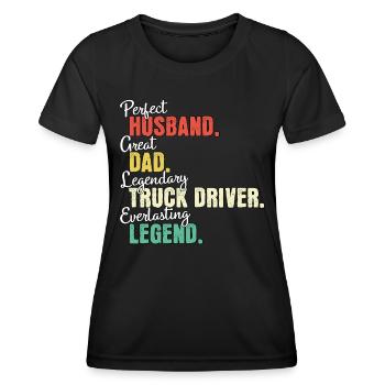 Truck Driver Dad - Women's Functional T-Shirt - black - Front - AI Model Female 172 light (172cm)