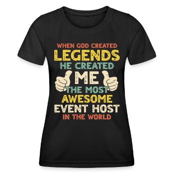 Hôte de l’événement - T-shirt sport Femme - noir - Devant - AI Model Female 172 light (172cm)