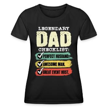 Papa Hôte de l’événement Fête des pères - T-shirt sport Femme - noir - Devant - AI Model Female 172 light (172cm)