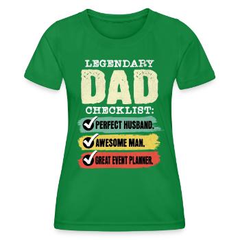 Papa Event Planner Fête des Pères - T-shirt sport Femme - vert - Devant - AI Model Female 172 dark (172cm)