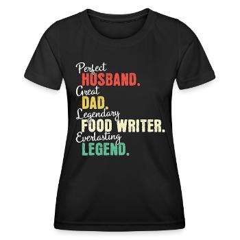 Food Writer Papa - Frauen Funktions-T-Shirt - Schwarz - Vorne - AI Model Female 172 light (172cm)