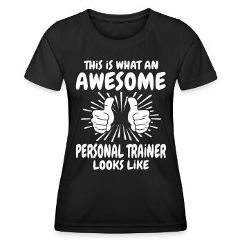 Personal Trainer - Women's Functional T-Shirt - black - Front - AI Model Female 172 light (172cm)