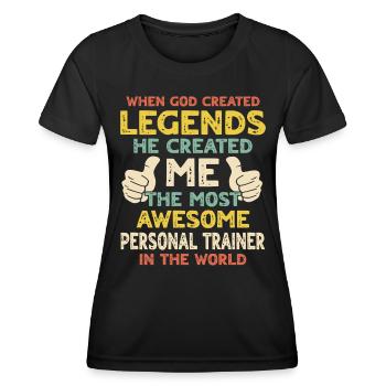 Personal Trainer - Women's Functional T-Shirt - black - Front - AI Model Female 172 light (172cm)