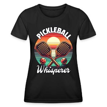 Pickleball Whisperer - Frauen Funktions-T-Shirt - Schwarz - Vorne - AI Model Female 172 light (172cm)