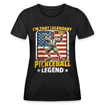 Légende du pickleball - T-shirt sport Femme - noir - Devant - AI Model Female 172 light (172cm)