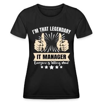 Legendärer IT Manager - Frauen Funktions-T-Shirt - Schwarz - Vorne - AI Model Female 172 light (172cm)