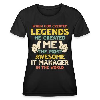 IT Manager - Frauen Funktions-T-Shirt - Schwarz - Vorne - AI Model Female 172 light (172cm)