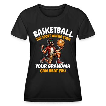 Lustiger Basketball Spruch - Frauen Funktions-T-Shirt - Schwarz - Vorne - AI Model Female 172 light (172cm)