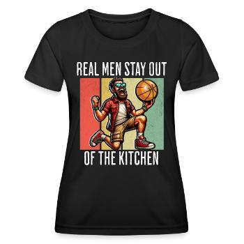 Lustiger Basketball Spruch - Frauen Funktions-T-Shirt - Schwarz - Vorne - AI Model Female 172 light (172cm)