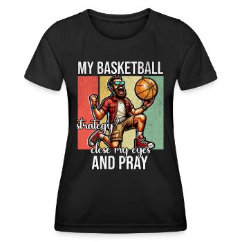 Lustiger Basketball Spruch - Frauen Funktions-T-Shirt - Schwarz - Vorne - AI Model Female 172 light (172cm)