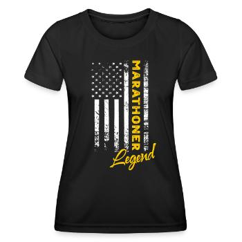 Légende du marathonien - T-shirt sport Femme - noir - Devant - AI Model Female 172 light (172cm)