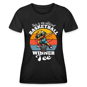 Basketball Spieler - Frauen Funktions-T-Shirt - Schwarz - Vorne - AI Model Female 172 light (172cm)