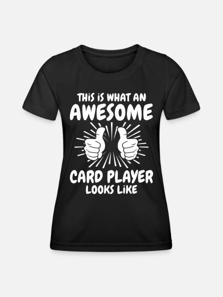 Kartenspieler - Frauen Funktions-T-Shirt - Schwarz