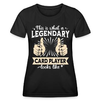 Legendärer Kartenspieler - Frauen Funktions-T-Shirt - Schwarz - Vorne - AI Model Female 172 light (172cm)