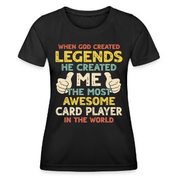 Joueur de cartes - T-shirt sport Femme - noir - Devant - AI Model Female 172 light (172cm)