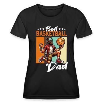 Basketball Papa - Frauen Funktions-T-Shirt - Schwarz - Vorne - AI Model Female 172 light (172cm)