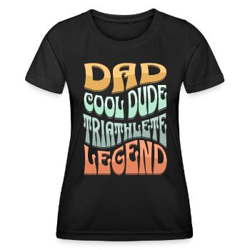 Papa Triathlète - T-shirt sport Femme - noir - Devant - AI Model Female 172 light (172cm)