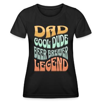 Papa Bierbrauer - Frauen Funktions-T-Shirt - Schwarz - Vorne - AI Model Female 172 light (172cm)