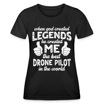 Légende du meilleur pilote de drone - T-shirt sport Femme - noir - Devant - AI Model Female 172 light (172cm)