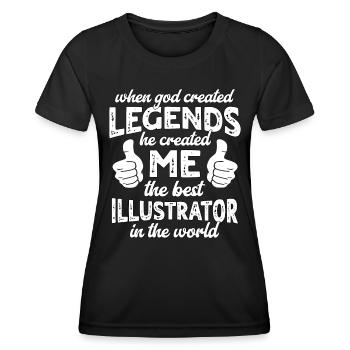 Best Illustrator Legend - Women's Functional T-Shirt - black - Front - AI Model Female 172 light (172cm)