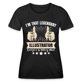 Legendary Illustrator - Women's Functional T-Shirt - black - Front - AI Model Female 172 light (172cm)