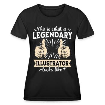 Legendary Illustrator - Women's Functional T-Shirt - black - Front - AI Model Female 172 light (172cm)