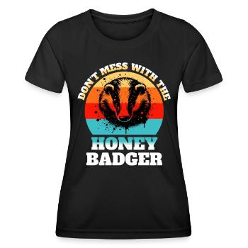 Lustige Honigdachs Sprüche - Frauen Funktions-T-Shirt - Schwarz - Vorne - AI Model Female 172 light (172cm)