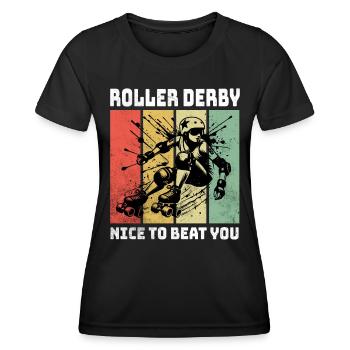 Roller Derby Sprüche - Frauen Funktions-T-Shirt - Schwarz - Vorne - AI Model Female 172 light (172cm)