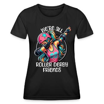 Roller Derby Sprüche - Frauen Funktions-T-Shirt - Schwarz - Vorne - AI Model Female 172 light (172cm)