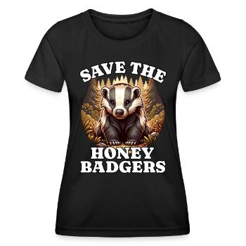 Save Honigdachs - Frauen Funktions-T-Shirt - Schwarz - Vorne - AI Model Female 172 light (172cm)