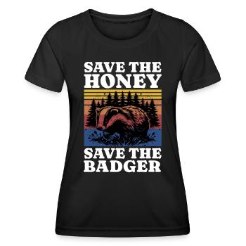 Save Honey Badger - Frauen Funktions-T-Shirt - Schwarz - Vorne - AI Model Female 172 light (172cm)