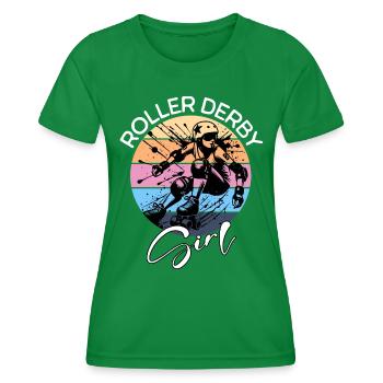 Fille de roller derby - T-shirt sport Femme - vert - Devant - AI Model Female 172 dark (172cm)