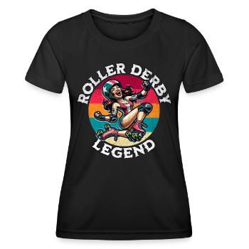 Roller Derby Legende - Frauen Funktions-T-Shirt - Schwarz - Vorne - AI Model Female 172 light (172cm)