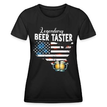 Testeur de bière - T-shirt sport Femme - noir - Devant - AI Model Female 172 light (172cm)