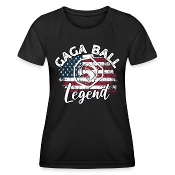 Dictons de Gaga Ball - T-shirt sport Femme - noir - Devant - AI Model Female 172 light (172cm)