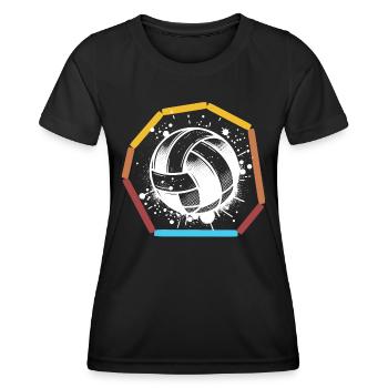 Gaga Ball Herzlinie - Frauen Funktions-T-Shirt - Schwarz - Vorne - AI Model Female 172 light (172cm)