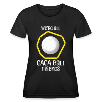 Dictons Gaga Ball - T-shirt sport Femme - noir - Devant - AI Model Female 172 light (172cm)