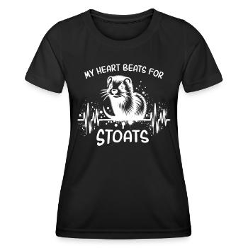 ECG Ermine Heart Line - Women's Functional T-Shirt - black - Front - AI Model Female 172 light (172cm)