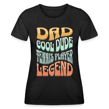 Papa joueur de tennis - T-shirt sport Femme - noir - Devant - AI Model Female 172 light (172cm)