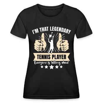 Legendärer Tennisspieler - Frauen Funktions-T-Shirt - Schwarz - Vorne - AI Model Female 172 light (172cm)