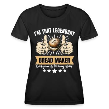 Machine à pain légendaire - T-shirt sport Femme - noir - Devant - AI Model Female 172 light (172cm)