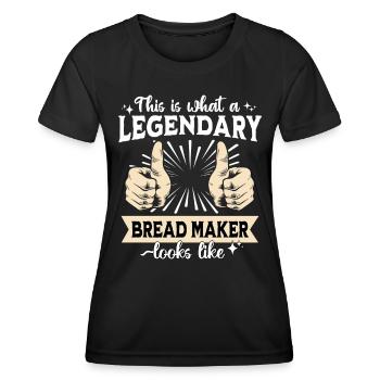 Machine à pain légendaire - T-shirt sport Femme - noir - Devant - AI Model Female 172 light (172cm)