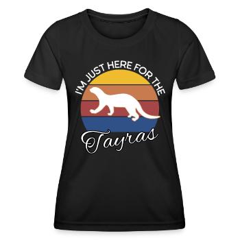Dictons amusants de martres - T-shirt sport Femme - noir - Devant - AI Model Female 172 light (172cm)