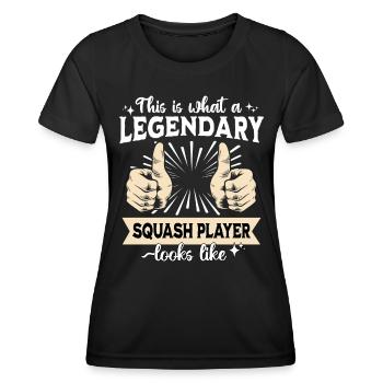 Legendärer Squashspieler - Frauen Funktions-T-Shirt - Schwarz - Vorne - AI Model Female 172 light (172cm)