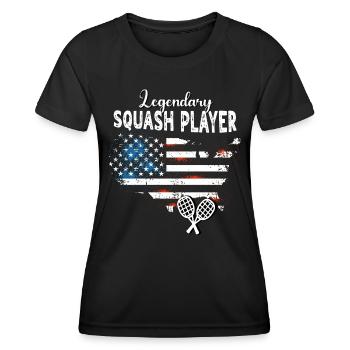 Squash player - Women's Functional T-Shirt - black - Front - AI Model Female 172 light (172cm)