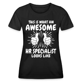 HR Spezialist - Frauen Funktions-T-Shirt - Schwarz - Vorne - AI Model Female 172 light (172cm)