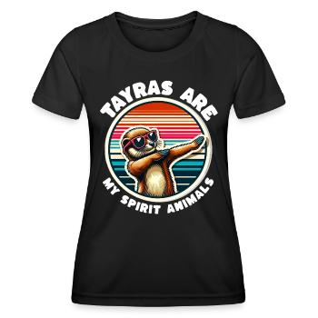 Dictons amusants de martres - T-shirt sport Femme - noir - Devant - AI Model Female 172 light (172cm)